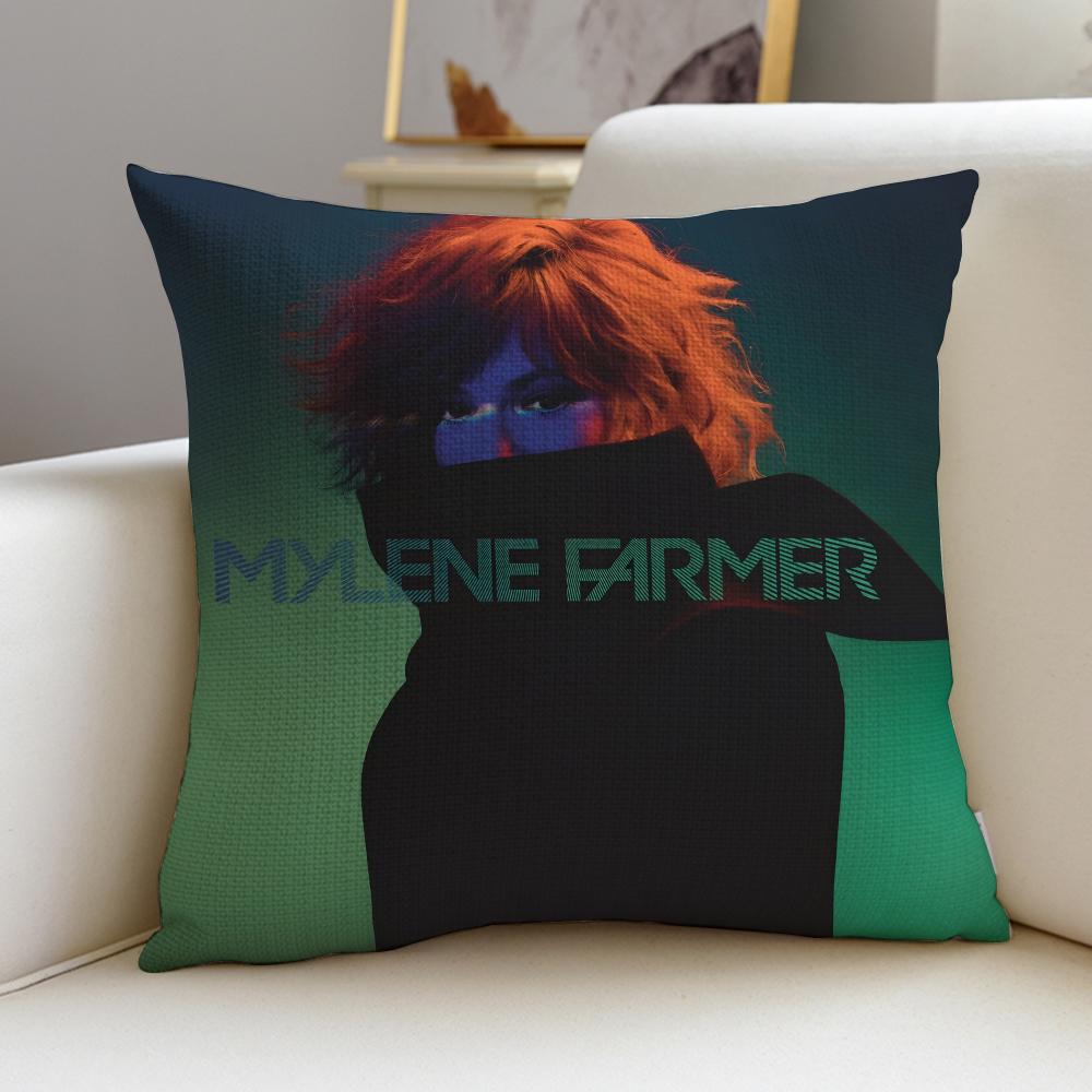 Enchanting MMylene FarmerS Cushion Cover Breathable and Skinfriendly Linen Pillowcase Square Removable and Washable Cushion