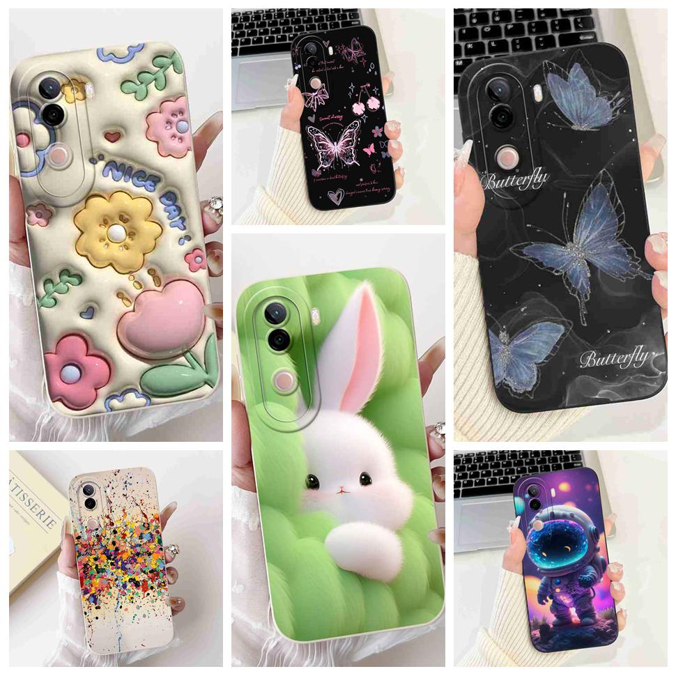 Flower Cover For Vivo V40e Case Soft Silicone Phone Back Cover Casing For Vivo V 40e V40e 4G V2403 Coque TPU Fundas