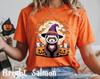 Halloween Ferret Ghost Witch Costume Boys & Girls Cute Witch Ferret T-Shirt with Pumpkins and Bats Funny Ferret Lover Gift Tee, Ferret Mom