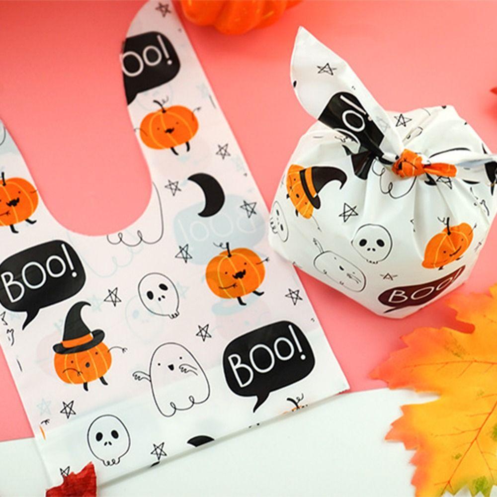 Cartoon Pattern Halloween Goodie Bags Colorful Snacks Bag Halloween Treat Bags  Party Supplies