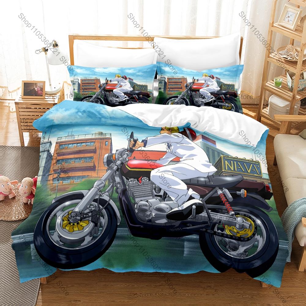 Icon GTO Onizuka Graphic Bedroom Decor Bedding Duvet Cover + 2 Pillowcases Classic Seinen Anime Fan Room Decor