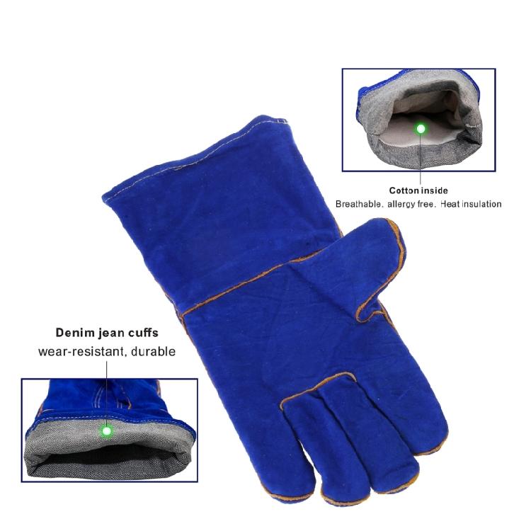 Schweißhandschuhe Hitzebeständige/Feuerfeste Handschuhe Langlebige Lederhandschuhe für BBQ, Ofen