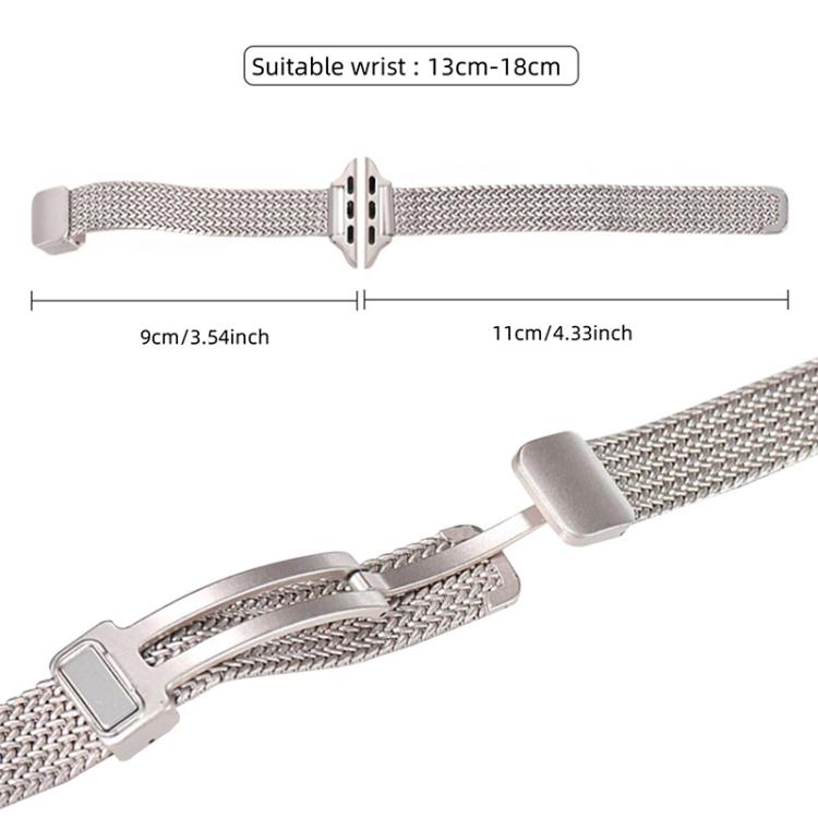 Wheat Ear Magnetic Buckle Stainless Steel Watch Band For Apple Watch 42/44/45/46/49mm, Adjustable Metal Business Replacement Wrist Strap