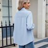 Damen Casual Langarm Einfarbiges Hemd Top Kleidung für Frauen Y2k Kleidung