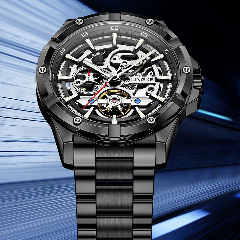 Fashion Men's Automatic Watches Classic Mechanical Watch For Men Business Stainless Steel Clock Waterproof Wristwatch Reloj Muje
