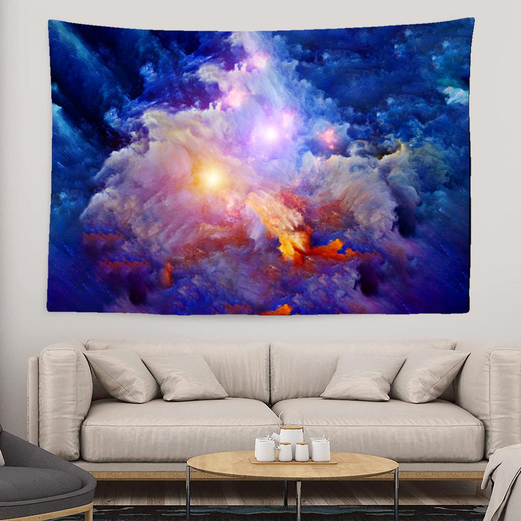 Starry Sky Galaxy Tapestry Fantasy Cloud Cover Wall Hanging Bohemian Hippie Witchcraft Art Dormitory Decoration