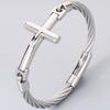 Bracciale a Croce per Uomini Adolescenti Catena a Maglie in Acciaio Inossidabile Braccialetto Larghezza 6MM Cristiano Religioso Gesù Confermazione Gioielli Regali