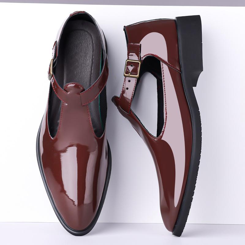 Fashion Big Size Fashion Casual  Leather Shoes for Men Solid Color Spring Summer Hallow Shoes Male Buckle Designer Sandals Man