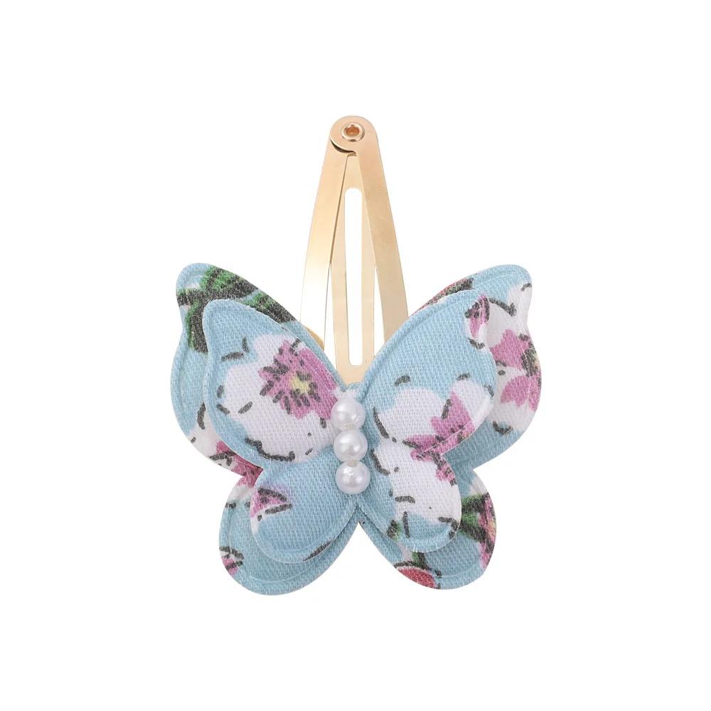 40 Style Butterfly Hair Clips Print Alloy Hairpin Simulated Pearl Bow Hair Clip Kids Hairbangs Diy Korean Accessories