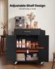 VEVOR Carrello Isola Cucina con Contenitore, Largo 795 mm Isola Mobile con Ruote Girevoli, con Cassetto, Armadietto, Porta Spezie/Porta Asciugamani