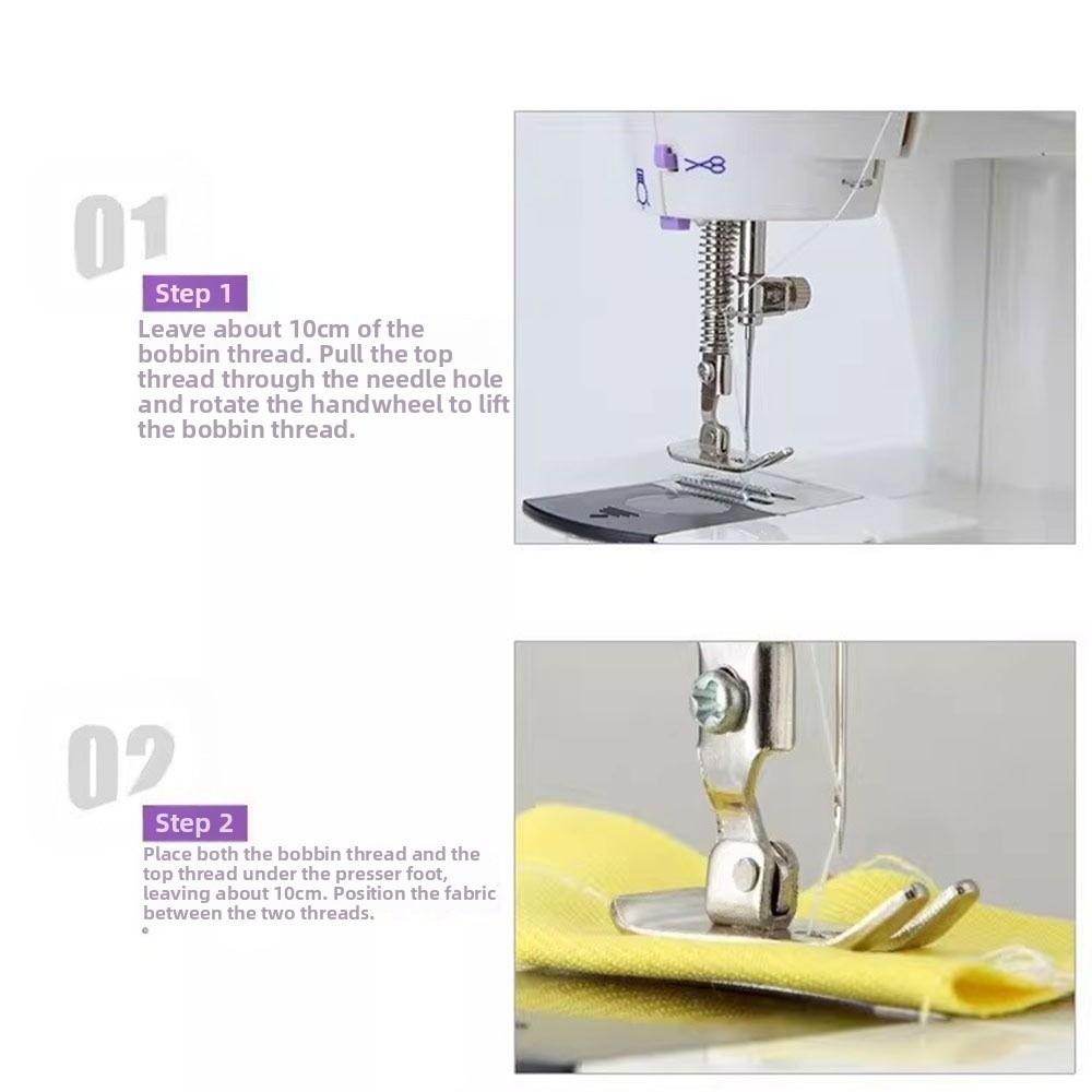 Foot Pedal Electric Sewing Machine LED Light Portable Sewing Machine Mini Sewing Machine  Beginners