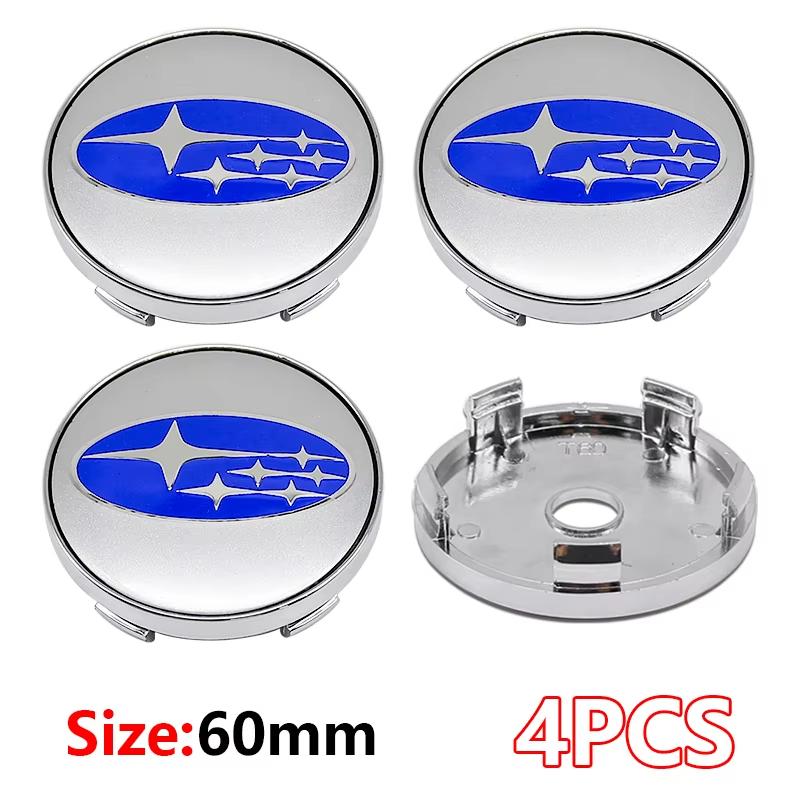4PCS 56/60mm Car Wheel Center Hub Cap Sticker Decal Emblem Cover for Subaru WRX BRZ XV STI Outback Forester etc Y17