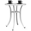 Vidaxl Garden Table, White, Ø48X53 Cm, Cast Aluminium