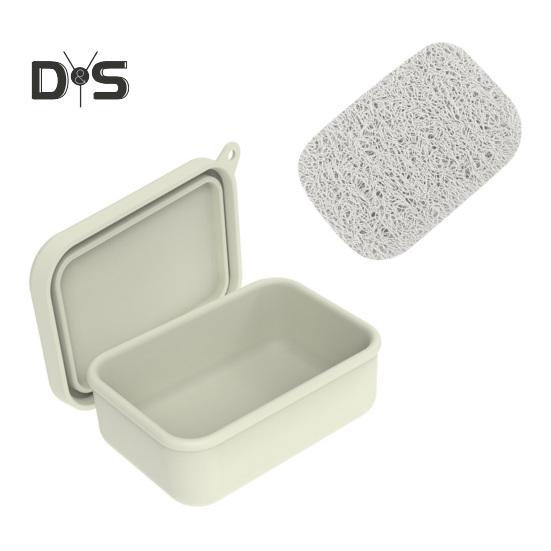 Leak-Proof Silicone Travel Soap Case with Drainage Lid Compact Design Portable Bar Soap Container Soap Holder