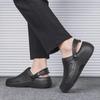 Men's Summer Black Non-Slip, Breathable, Waterproof, Oil-Proof Kitchen Work Slippers with Thick Soles