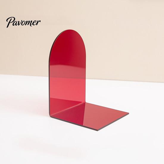 Non Scratch Book Ends for Bookshelves 1 Pair Acrylic Bookends, Clear Holders Shelves, Decorative Arch Home Library Storage Supplies Stopper, Bookshelf