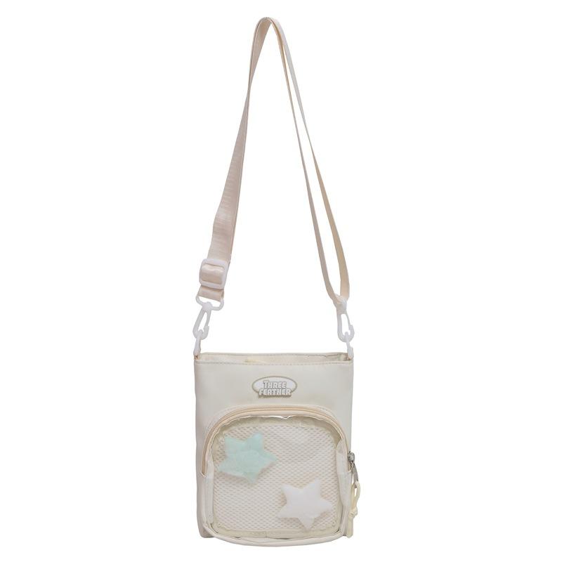 Mori Ins Exquisite Five-pointed Star Transparent Women's Pain Bag Mobile Phone Change Bag 25 New Literary One-shoulder Messenger Bag
