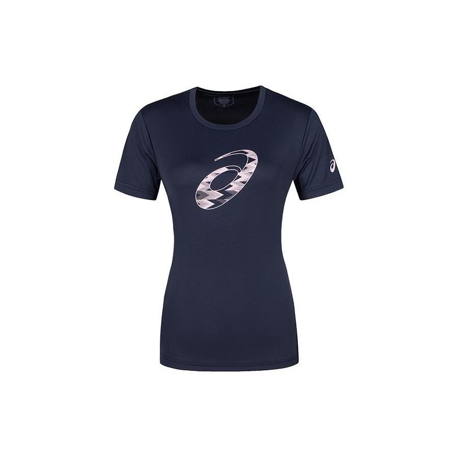 (WMNS) ASICS Spiral Graphic Short Sleeve T-Shirt Asia Sizing Midnight Women s 2032D020-402 L