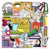 50 Cartoon Stickers for Stationery, DIY, Skateboards, Luggage, Water Cups, & Study Supplies