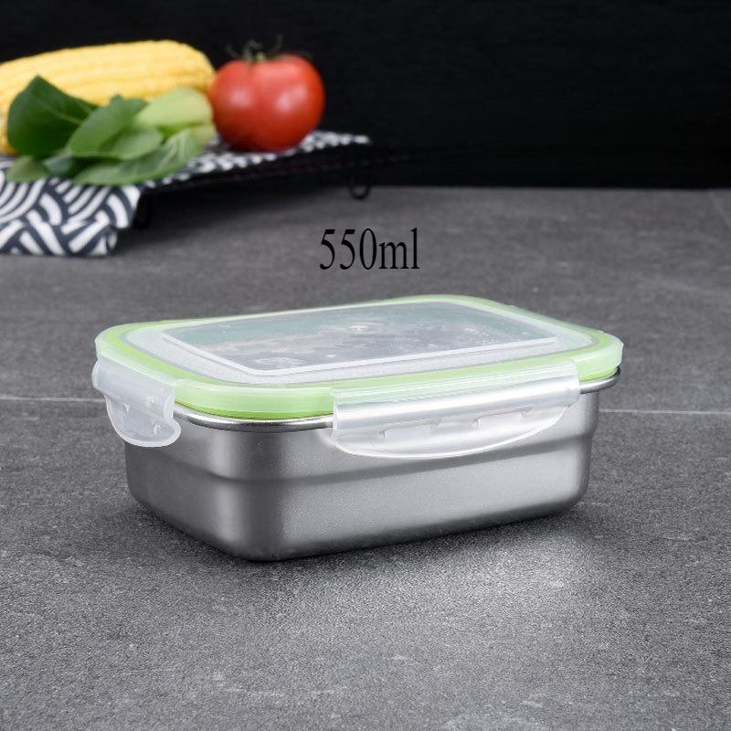

1/3 Piece Bento Box Set Food Grade 304 Stainless Steel Lunch Box Food Storage Container Leak-proof Silicone Lid Dishwasher Safe
