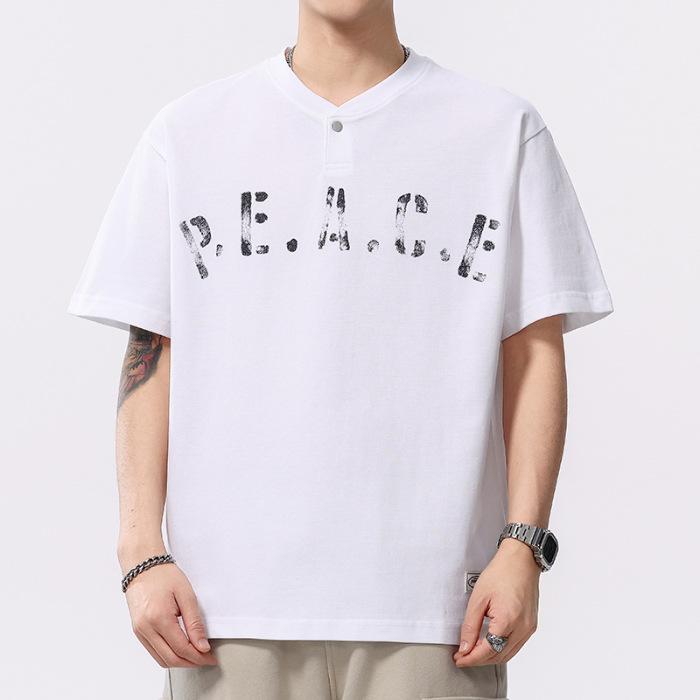 

New Summer 230g Short-sleeved T-shirt for Men for Micro-textured Pure Cotton Bead Floor Cotton Short T-shirt 4XL белый