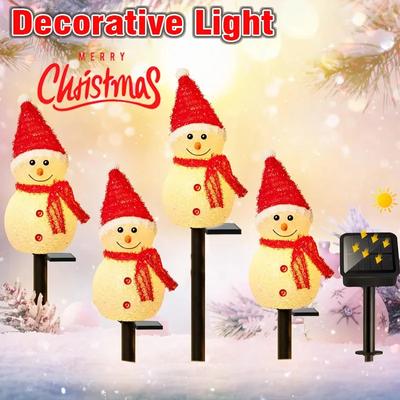 2/1 STÜCKE Solar Weihnachts Schneemann Bodenstecker Lichter 4 Farben Außen Innen Villa Rasen Garten Dekorative Atmosphäre LED Lichter