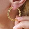 Gorgeous Exquisite Flower Geometry Earrings for Women Gold Color Party Hoop Earrings Jewelry