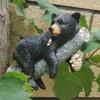 Black Bear Cub Statue Cub Napping & Hanging Out Faces Figurine Resin Funny Baby Bear Statue Black Bear Cub Tree-Mounted Ornament