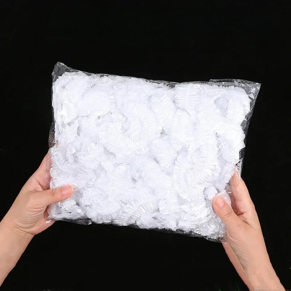 

300 шт одноразовых пластиковых крышек для еды, цветная эластичная пленка, крышки для еды, сохраняющие свежесть, крышки для тарелок, кухонные упаковочные пакеты, сумка для хранения white-100pcs