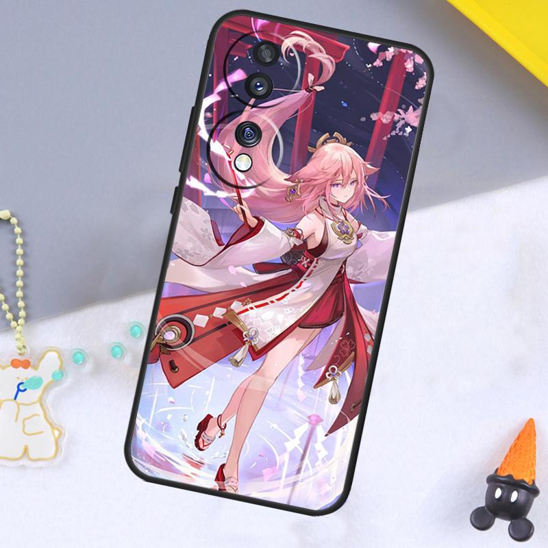 Genshin Impact Yae Miko Case For Huawei P20 P50 Pro P40 P30 Lite P Smart Z Nova 5T Cover For Honor 70 50 X7 X8 X9