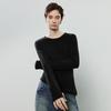 Chuyu Women's Slim-Fit Asymmetrical Long-Sleeve T-Shirt
