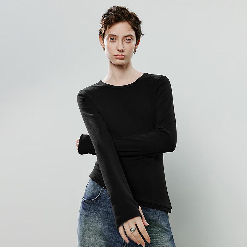 Chuyu Women's Slim-Fit Asymmetrical Long-Sleeve T-Shirt