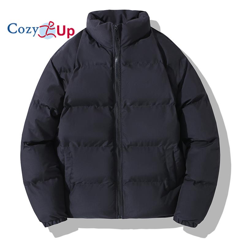 Cozy Up Herren Bomberjacke Winter Herbst Stepp-Pufferjacke Warme gefütterte Mäntel
