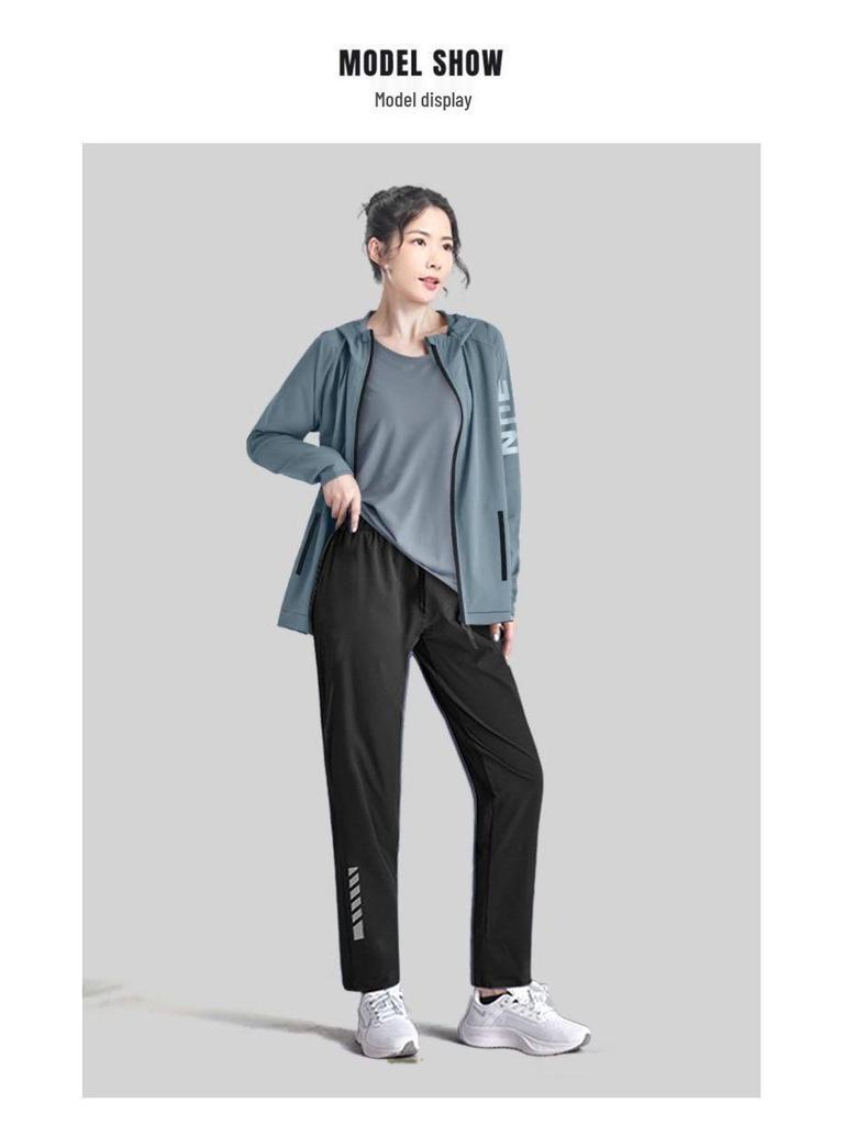 Women's Plus Size Sports Suit: New Autumn/Winter Thin Woven Running & Fitness Set
