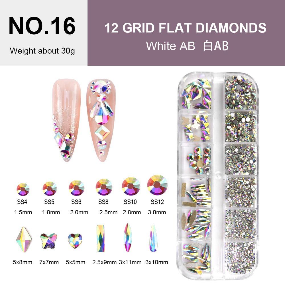 Electroplated Flat-Bottomed Nail Art Jewelry Glass Special-Shaped Rhinestone Set Nail Decoration Diy Jewelry Accessories