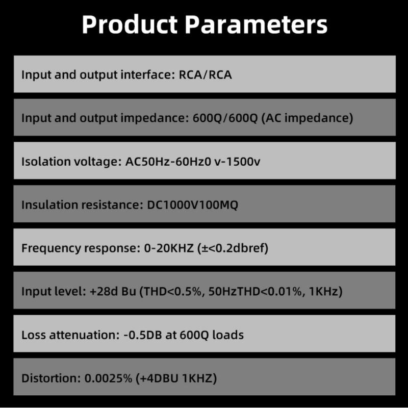 Stereo-Musiksignal-Isolator Line-Isolator mit vergoldeten Steckverbindern für klare Klangübertragungsqualität