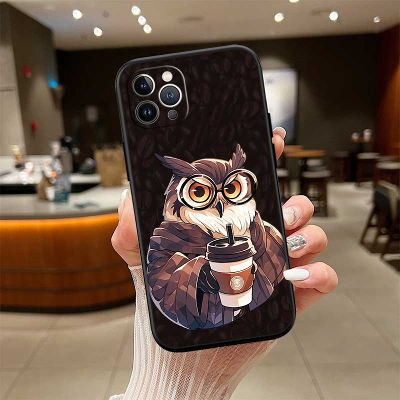RE16 Cartoon Art Owl New High-End Shell Phone Case for Xiaomi Poco C40 C50 C51 C55 C65 C71 C75 F3 F5 F6 F7 M2 M3 Pro Ultra