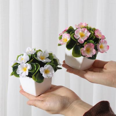 Kleine künstliche Kirschblüte im Topf Falsche Pfirsichblüte Topfpflanzen für Zuhause Hochzeit Tischdekoration