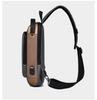 Mens Fashion Casual Woven Sling Bag Large Capacity Chest Bag Waterproof Pu Leather One Shoulder Sport Cycling Bag