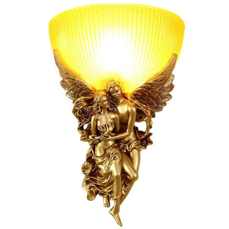 Nordic Modern Wall Lights for Home Bedroom Bedside Lamp Angel Shaped Resin Wall Lamp Europe Style Creative Retro LED Wall Lamps
