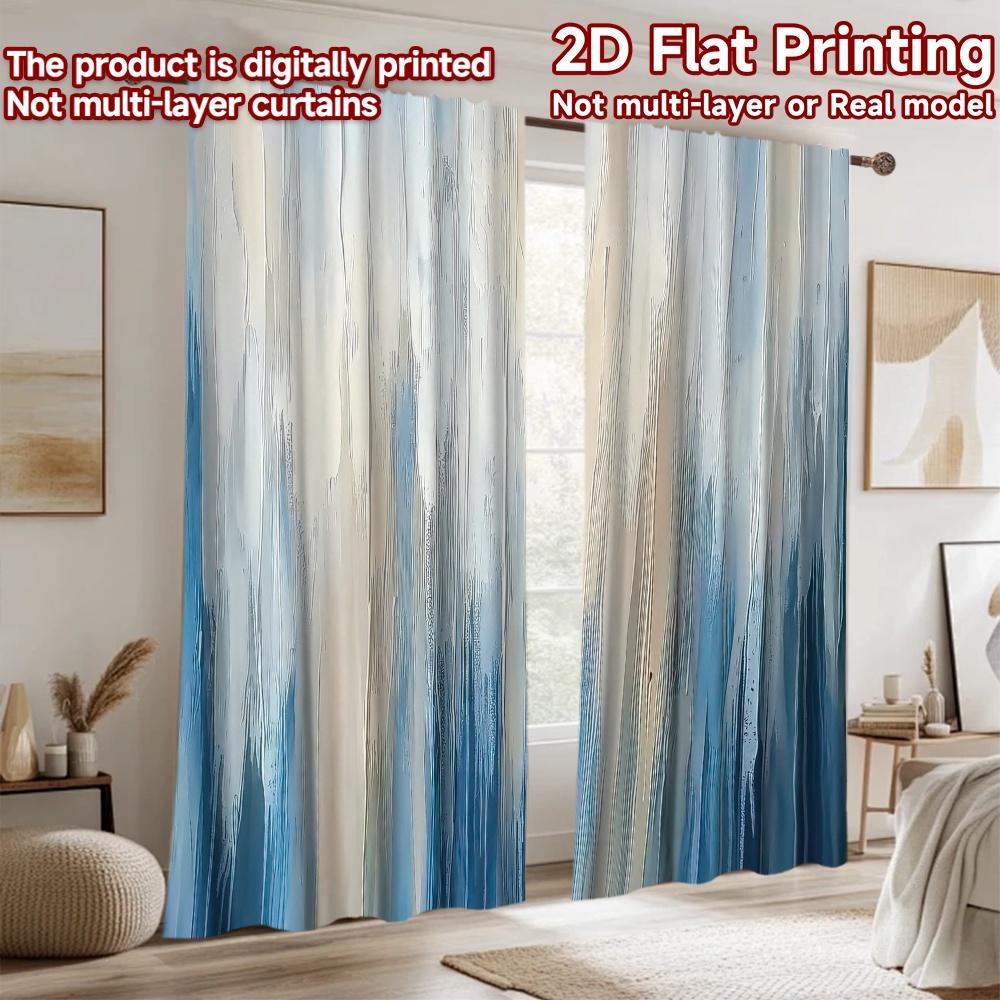 1 Stück 2D flaches Fotografie-Hintergrundtuch Blau und Beige Vertikale Streifen 100% Polyester Jubiläum Perfekt für Feiertage