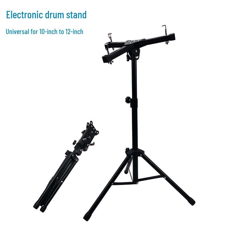 Height-Adjustable Matte Drum Rack & Stand with 11-inch/12-inch Practice Pad Bass Drum Rack