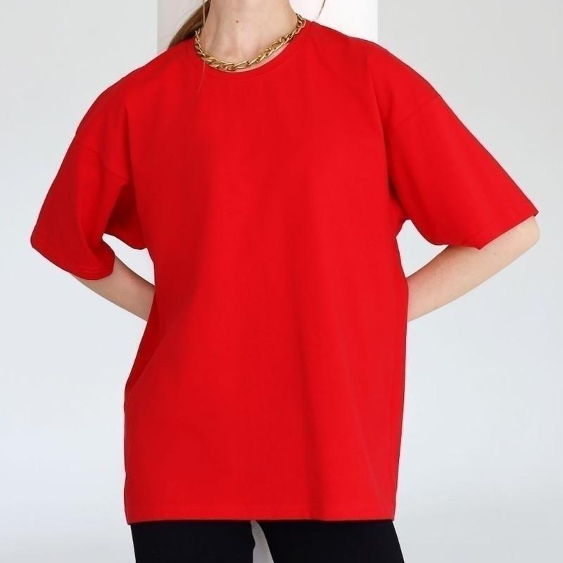 Damen Einfarbig Kurzarm Frühling und Sommer Modelle von Einfarbig T-Shirt Baumwolle Kurzarm Lose Hundert Tops