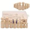 50Pcs Unfinished Wooden Peg Dolls Wooden Peg People Figures for DIY Art Craft Painting Peg Game  Home Party Decor