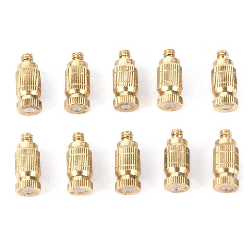 10Pcs Threaded Brass Fog Mist Nozzles Misting Fogging Spray Sprinkler Head