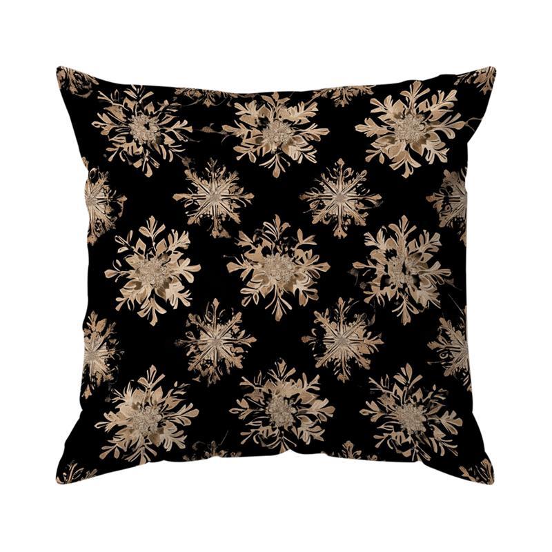 Home Decor Elegant Black And Gold Mandala Pattern Pillows Pattern Cushion Cover Suitable For Sofa Bedroom Car Pillow Cover