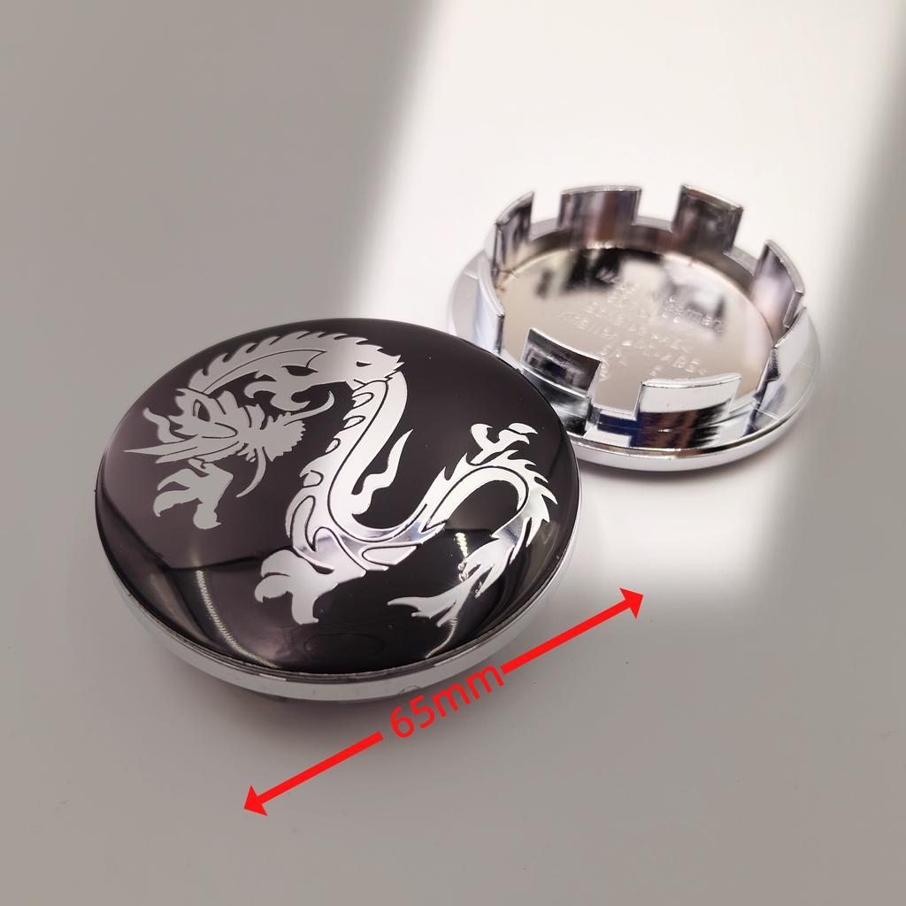 4pcs 65/68mm Dragon Emblem Car Wheel Center Caps Hubcap Cover Hub Center Cap for Benz BMW Lexus Mazda Tesla Ford Chevrolet