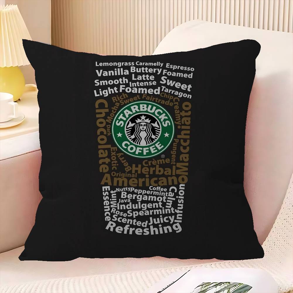 Cool S-Starbucks LOGO Cushion Cover Car Throw Pillow Case For Sofa Car Christmas Gift 40x40cm 45x45cm