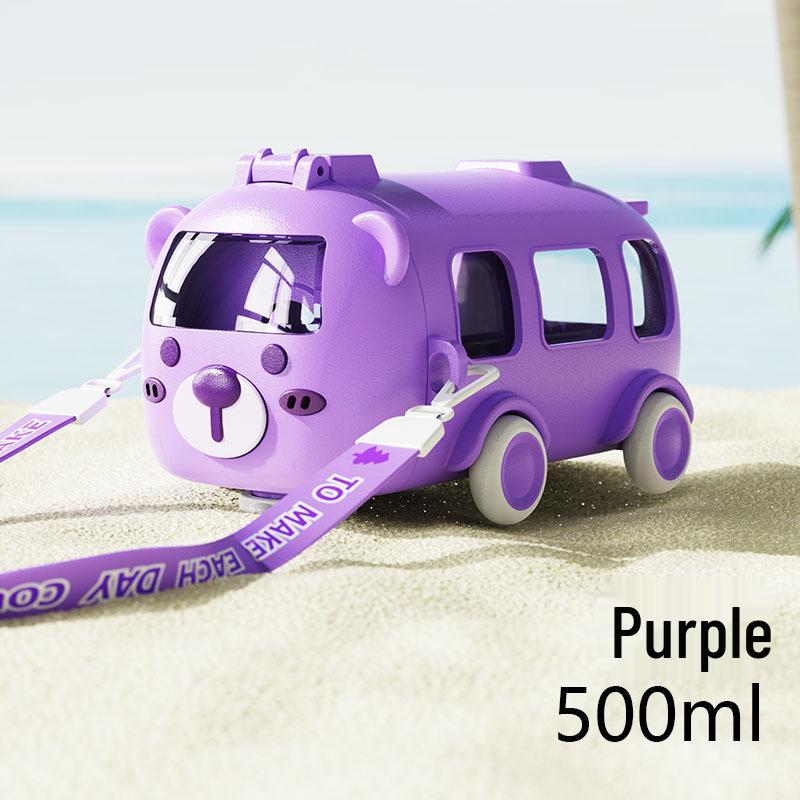 Baby Bus Car Children's Tritan Water Cup with Straw - High-Value Plastic Toy Cup