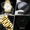 Oulishi Waterproof Gold Steel Band Quartz Men's Business Watch